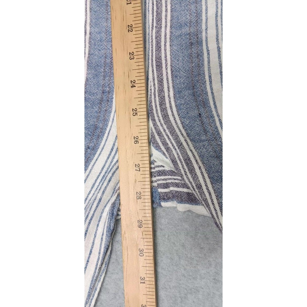 Romeo Juliet Couture Blue Combo Linen Blend Jumpsuit Romper Sz M Striped Coastal - Picture 9 of 14